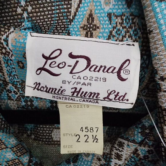 Vintage Leo Danal Blue & Brown Floral Button Up Jacket Size L - Picture 7 of 9